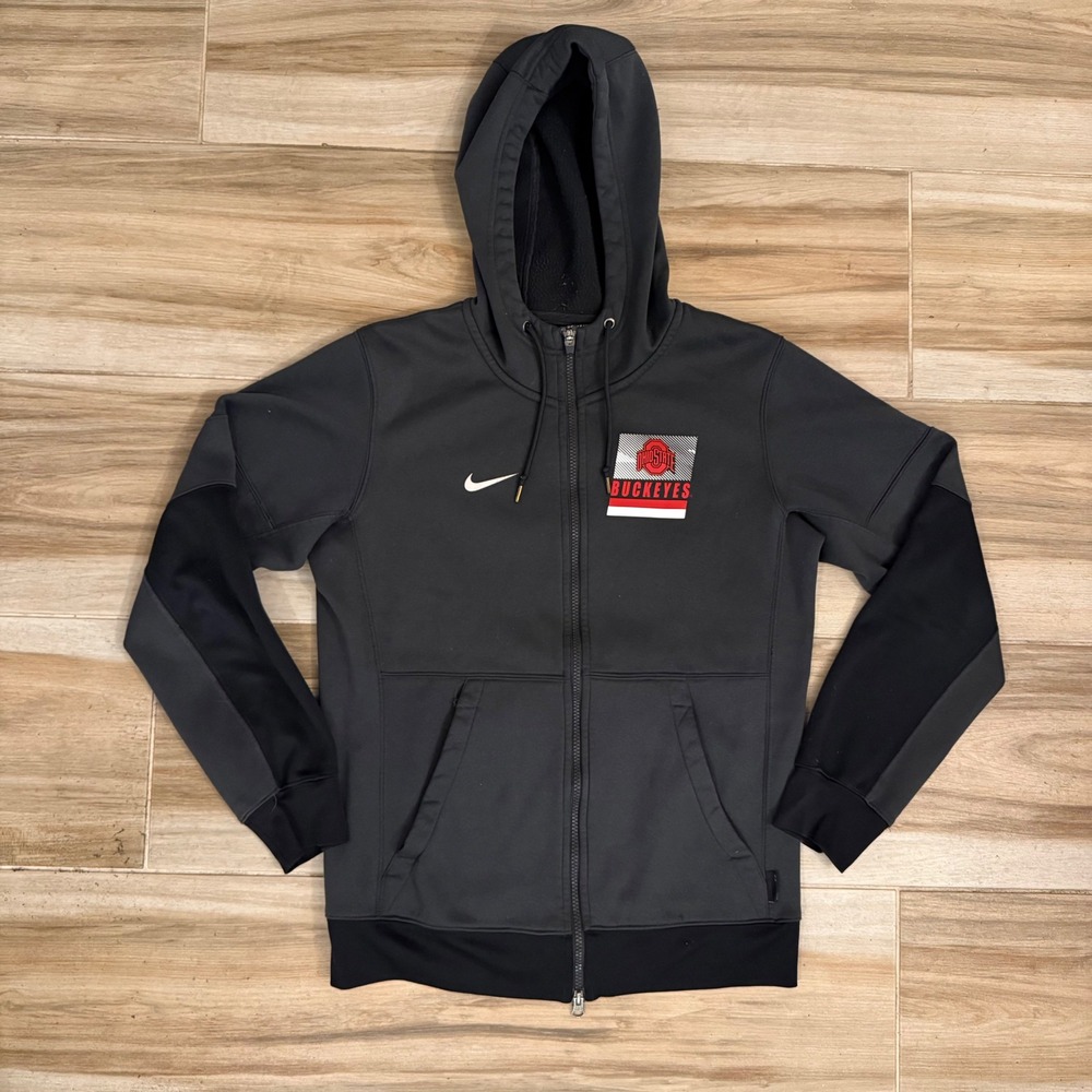 Nike Ohio State Buckeyes‎ On-Field Full Zip Hoodie Mens Small Black Gray Dri-FIT
